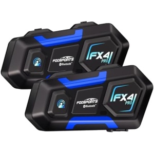 Fodsports Motorcycle Bluetooth Intercom FX4 Pro 1200m Helmet Intercom, 4 Riders