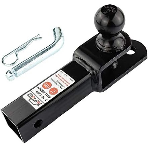 TOPTOW ATV/UTV Trailer Hitch Towing Ball Mounts, 2-Inch Ball, Clevis Pin - Image 5