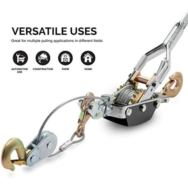 NEIKO 02256A Come Along Winch, 5-Ton (10,000 Lbs) Pulling Capacity, 10Ft, 3 - Image 5