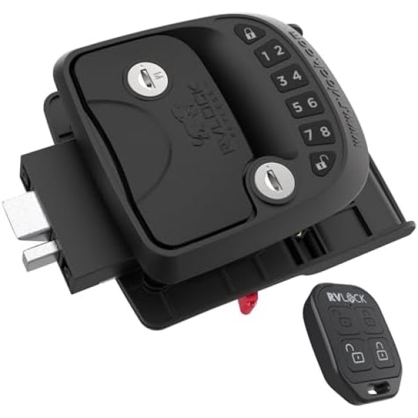 RVLOCK Compact RV Lock Keyless Entry with Remote, Secure Camper Latch