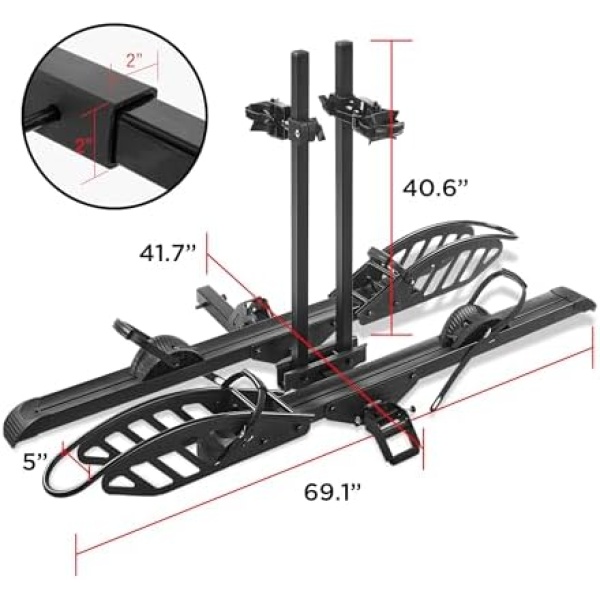 E-Bike Rack Hitch Mount Platform Style for Cars Trucks SUVs Minivans RV - Image 9