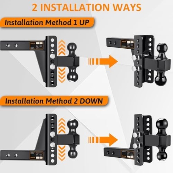 Adjustable Trailer Hitch -Drop Hitch-Tow Hitch with 2 inch Receiver-6inch - Image 5