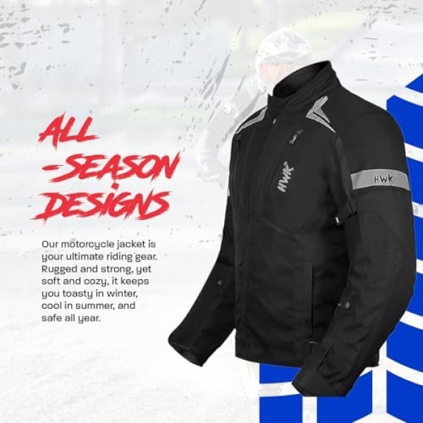 HWK Scorpion Motorcycle Jacket for Men & Women, Motorcycle Gear - Image 2