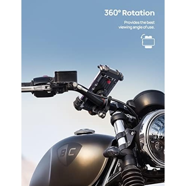 Lamicall Bike Phone Holder, Motorcycle Phone Mount - Motorcycle Handlebar Cell - Image 3