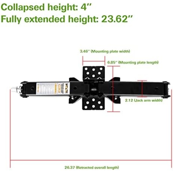 WEIZE RV Trailer Camper Stabilizer Leveling Scissor Jacks with Handle 24" - Image 2