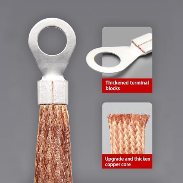5 PCS Automotive Engine Grounding Strap, Flexible Tensile-Resistant Copper - Image 5