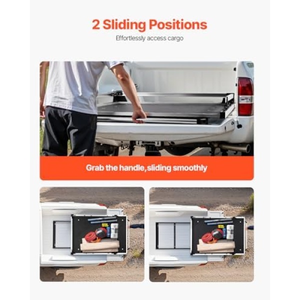 VEVOR Sliding Truck Bed Organizer, 63 x 47-Inch Heavy Duty Truck Bed Storage - Image 3