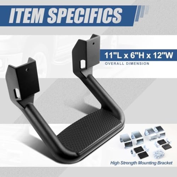 Auto Dynasty Universal Side Step for Pickups & Trucks, Aluminum, Black Coated - Image 3