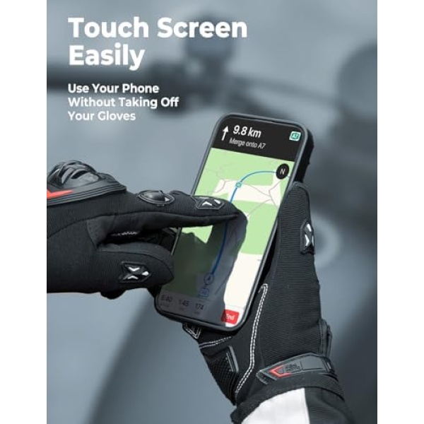 KEMIMOTO Motorcycle Gloves for Men and Women, Touchscreen Cycling Gloves for - Image 3