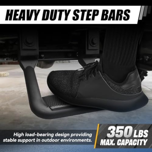 Auto Dynasty Universal Side Step for Pickups & Trucks, Aluminum, Black Coated - Image 4