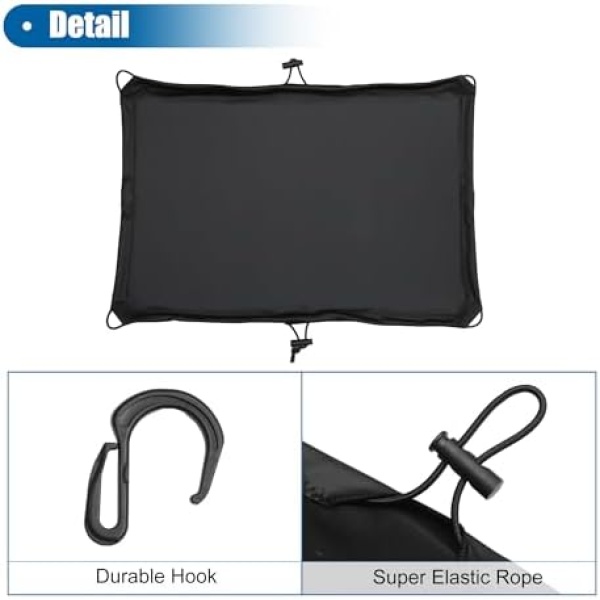 X AUTOHAUX 1 Set Motorcycle Luggage Net Helmet Cover 24"x17" Elastic Waterproof - Image 5