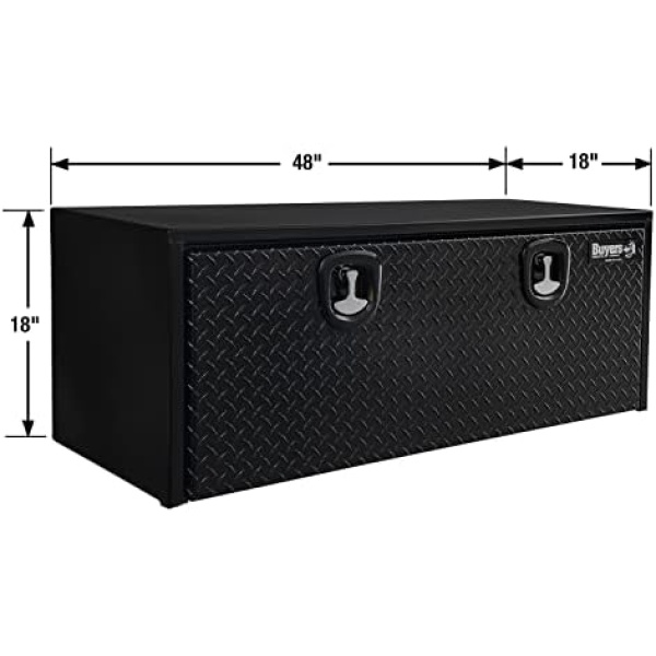 Buyers Products 1702510 Black Steel Truck Tool Box With Aluminum Diamond Tread - Image 3