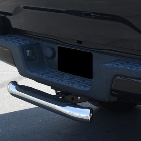 Universal 3 Inch Chrome Off Road Trailer Tow Mount Rear Hitch Step Bar Bumper - Image 7
