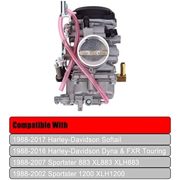 CV40 Carburetor with Choke Cable fits Harley Davidson Dyna Electra Glide Fatboy - Image 3