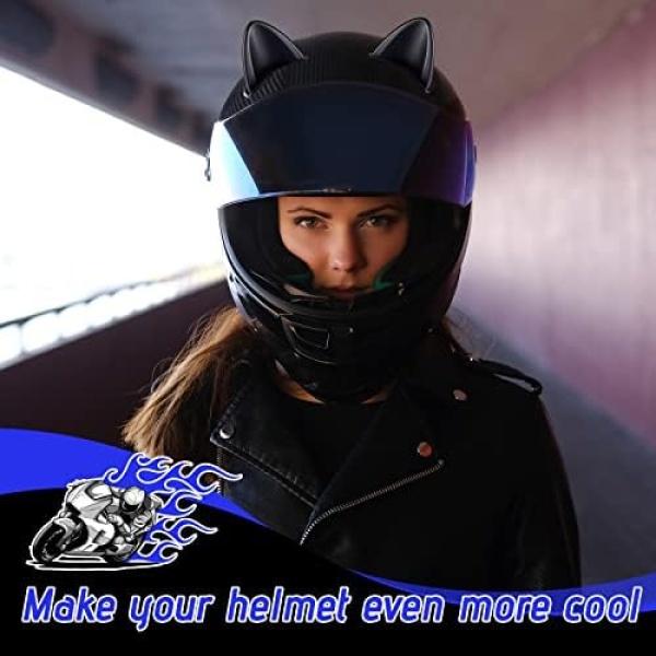 Lewtemi 4 Pairs Helmet Devil Horns Motorcycle Helmet Accessories Cat Ears Devil - Image 6
