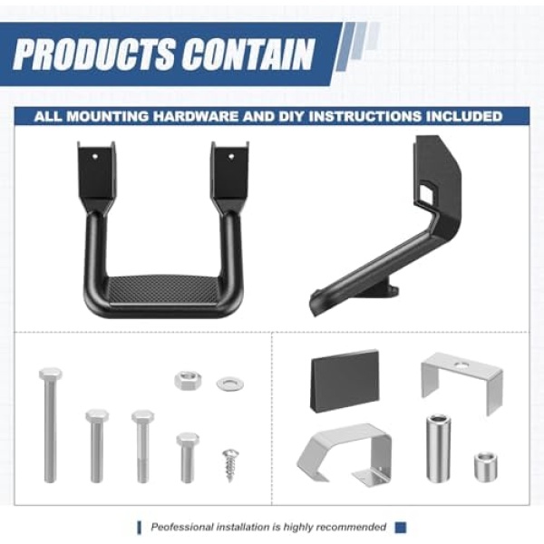 Auto Dynasty Universal Side Step for Pickups & Trucks, Aluminum, Black Coated - Image 7