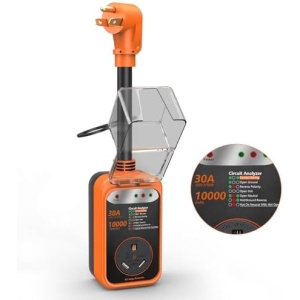RV Surge Protector 30 Amp, 10000 Joules RV Circuit Analyzer with Waterproof