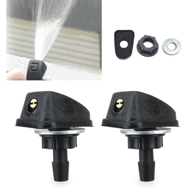 Pack-2 Car Front Windshield Washer, Automotive Wiper Nozzles, 0.31" Sprayer Head