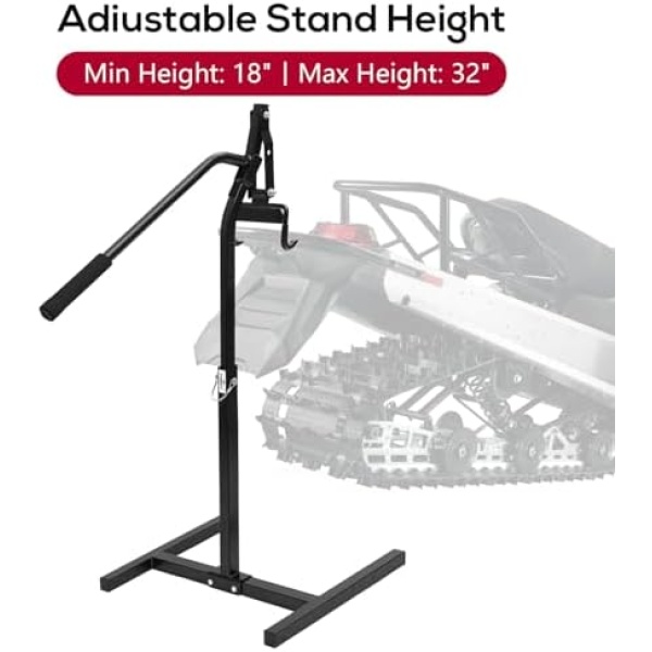 Snowmobile Lever Lift Stand with Handlebar Cup, Max 32" Bumper Lift Height - Image 2