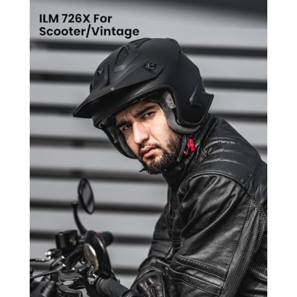 ILM Open Face Motorcycle 3/4 Half Helmet for Dirt Bike Moped ATV UTV Motocross - Image 7