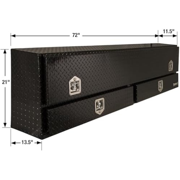 Buyers Products 1725641 Black Aluminum Diamond Tread Contractor Truck Box - Image 2