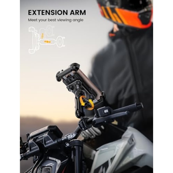 Motorcycle Phone Mount Holder - [Metal Extension Arm] - Image 2