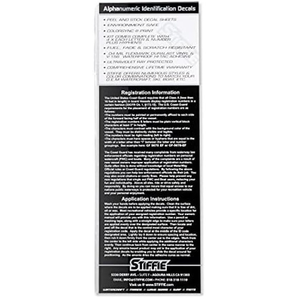 STIFFIE Techtron White/Black 3" Alpha-Numeric Registration Identification - Image 9