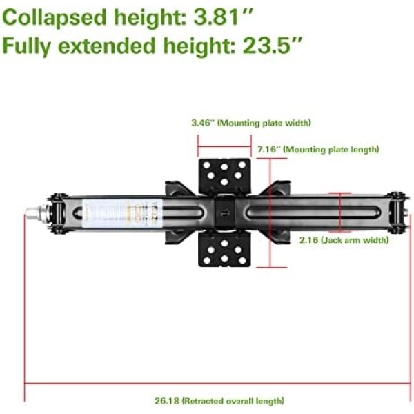 WEIZE Set of 4 Camper RV Trailer Stabilizer Leveling Scissor Jacks with Handle - Image 2