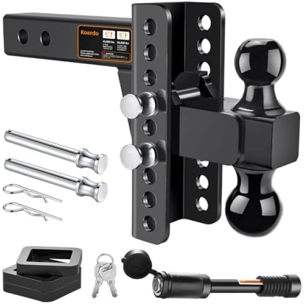 Adjustable Trailer Hitch -Drop Hitch-Tow Hitch with 2 inch Receiver-6inch