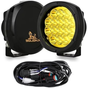 BIGLION.X 5 Inch Pair 160W Amber Round LED Offroad Lights 18800LM Amber Yellow