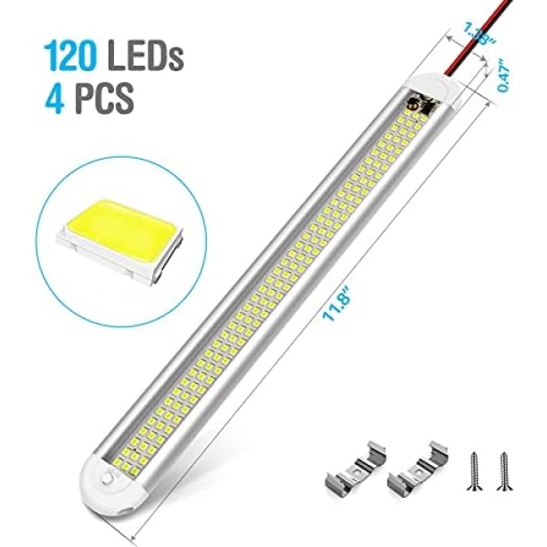 12v LED Interior Light Bar，CT CAPETRONIX 120LEDs 1500LM 8W DC 12 Volt led Strip - Image 7