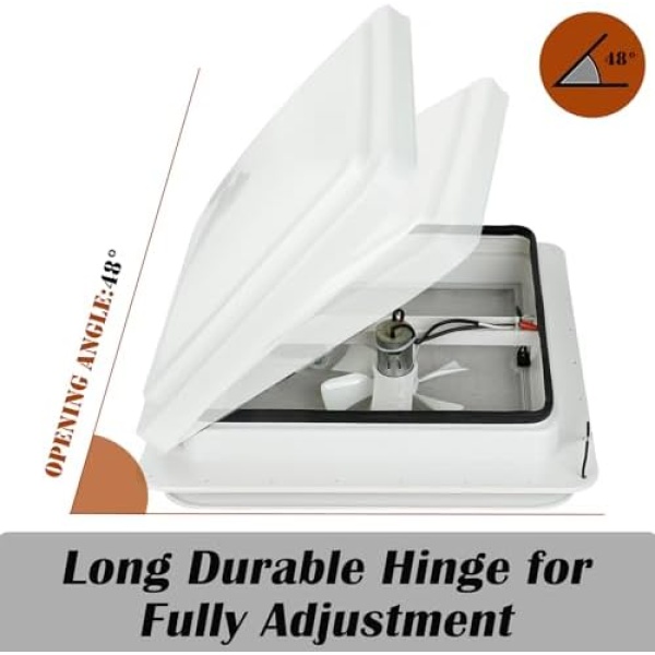 14" RV Roof Vent for Camper Trailer Universal White Lid Roof Vent with 12V RV - Image 5