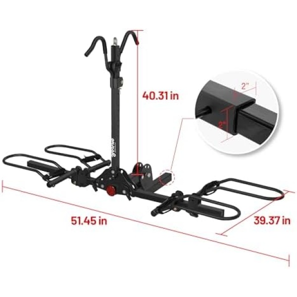 Young 200 lbs. 2 Bike Rack Hitch Mount Platform Style for Cars Trucks SUVs - Image 8