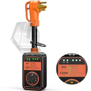 RV Surge Protector 50 Amp Waterproof, 12000J Upgraded RV Power Surge Protector