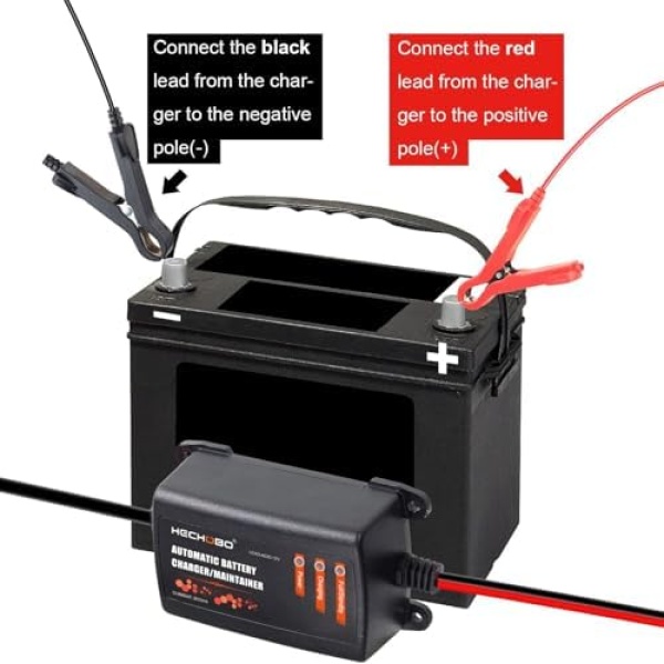 12v 2A Battery Charger, Trickle Charger for Lawn Mower Battery, Motorcycle, car - Image 3