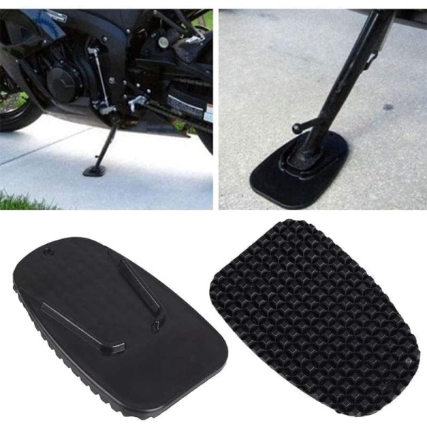 2 Pcs Black Motorcycle Side Kickstand Pad, Motorcycle Side Kickstand Non-Slip - Image 5