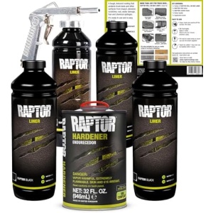 Raptor Black Urethane Spray-On Truck Bed Liner Kit, Protective Paint with Spray