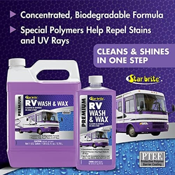 STAR BRITE RV Wash & Wax w/PTEF (71500) One Step Concentrated Cleaner - Image 3