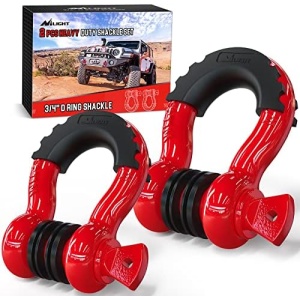 Nilight 2 Pack 3/4" D-Ring Shackle 4.75 Ton (9500 Lbs) Capacity with 7/8" Pin