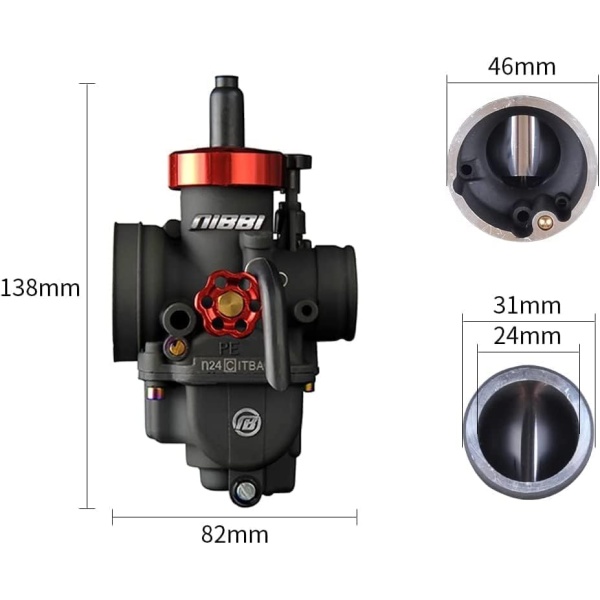 NIBBI Carburetor PE24,24mm Carburetor fit 150cc Motorcycle Engine - Image 4