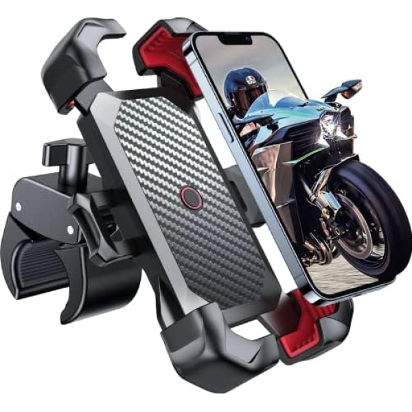 JOYROOM Motorcycle Phone Mount, [1s Auto Lock][100mph Military Anti-Shake]