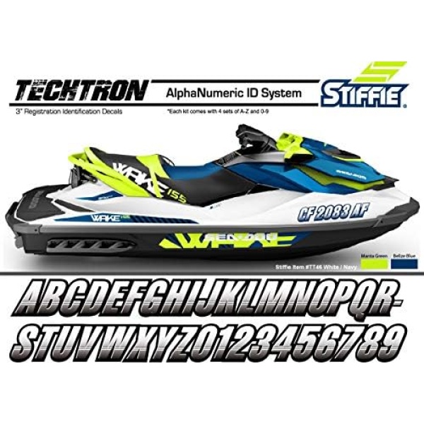 STIFFIE Techtron White/Black 3" Alpha-Numeric Registration Identification - Image 6