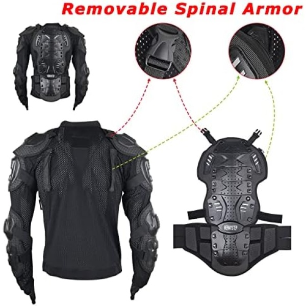 Motorcycle Protective Jacket Full Body Armor, Chest Spine Protection Dirt Bike - Image 2