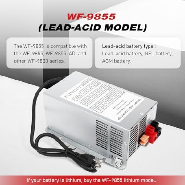 WF-9855,55 Amp RV Power Converter for Lead-Acid Battery,Compatible - Image 3