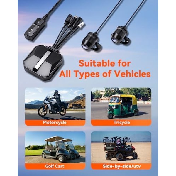 Vantrue F1 Motorcycle 4K Dash Cam Front and Rear, 4K + 1080P Motorcycle Camera - Image 7