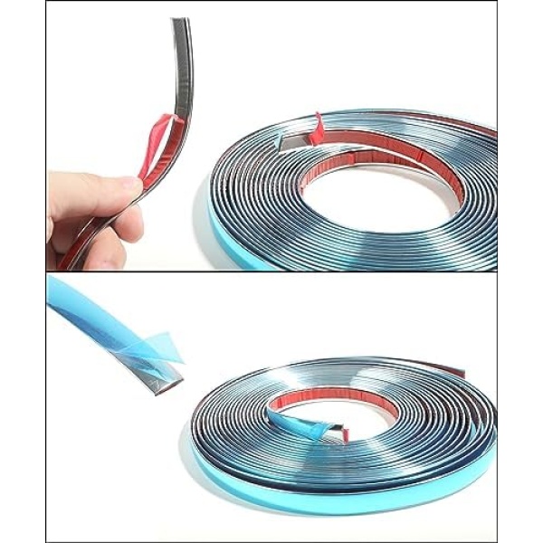 Zlirfy 25Ft Automotive Chrome Trim Molding,Universal Decorative Scratch-Proof - Image 4