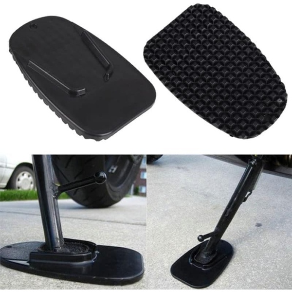 2 Pcs Black Motorcycle Side Kickstand Pad, Motorcycle Side Kickstand Non-Slip - Image 4