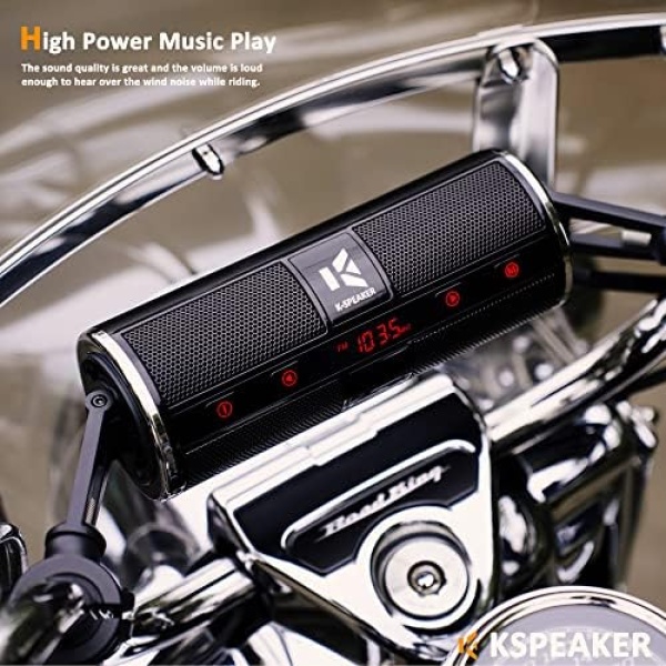 Motorcycle Speakers Bluetooth Waterproof Radio Audio System Built-in Amplifier - Image 5