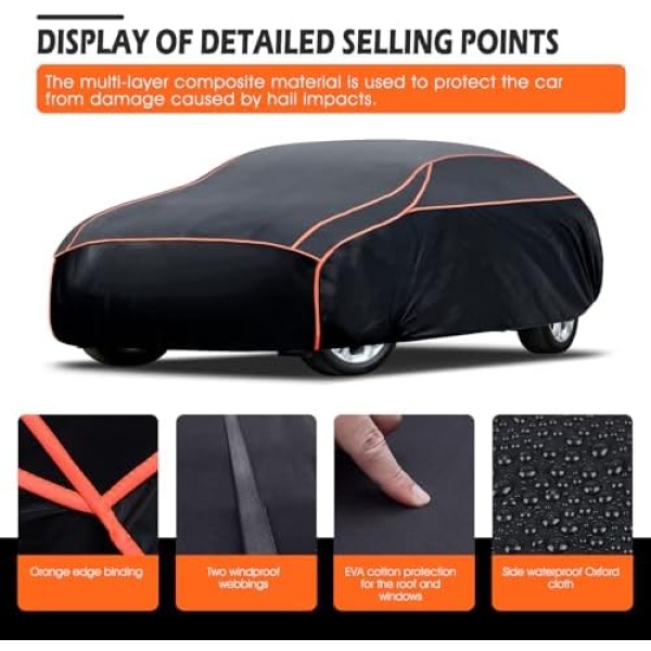 Hail Protector Car Cover, Thickened Multi-Layered EVA Car Hail Protector Size A3 - Image 7