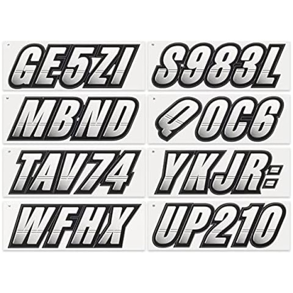 STIFFIE Techtron White/Black 3" Alpha-Numeric Registration Identification - Image 3
